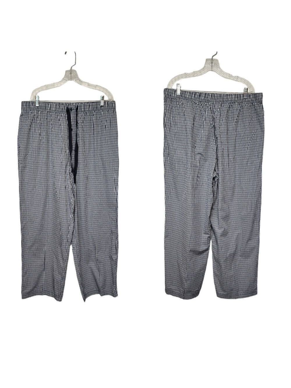 CREMIEUX Gingham Check Pajama Pants Blue White XL